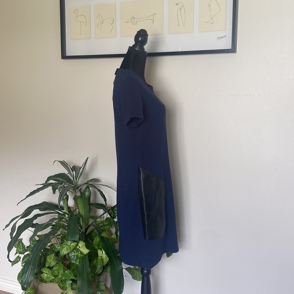 BCBG Maxazria Chrissie Pleather-Blocked Dress - Picture 8 of 14